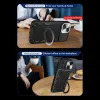 iPhone 15 Ring Armor tok kameralencse védővel, kihajtható támasszal, fekete Alphajack - 4. kép