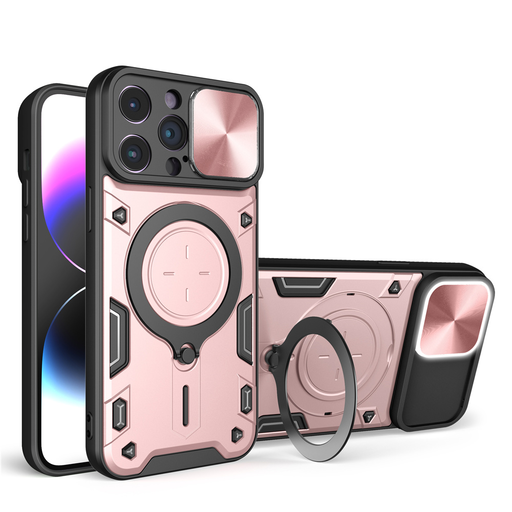 iPhone 15 Plus Ring Armor tok kameralencse védővel, kihajtható támasszal, rózsaszín Alphajack iPhone 15 Plus Ring Armor tok kameralencse védővel, kihajtható támasszal, rózsaszín Alphajack