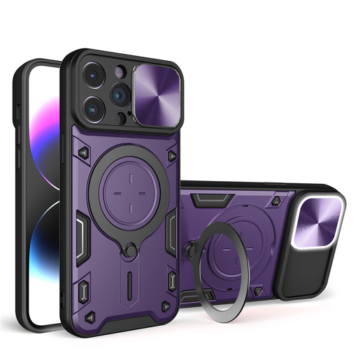 iPhone 15 Plus Ring Armor tok kameralencse védővel, kihajtható támasszal, sötétlila Alphajack iPhone 15 Plus Ring Armor tok kameralencse védővel, kihajtható támasszal, sötétlila Alphajack