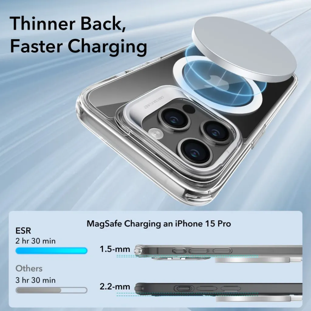  iPhone 15 Pro Max Átlátszó ESR Classic Kickstand Halolock MagSafe kompatibilis tok - 9