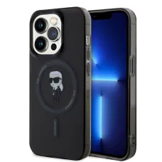 iPhone 15 Pro Karl Lagerfeld KLHMP15LHFCKNOK IML Ikonik MagSafe tok fekete