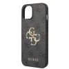 iPhone 15 Guess PU 4G Metal Logo tok szürke (GUHCP15S4GMGGR) - 3. kép