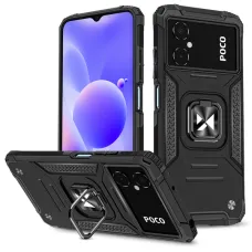 Xiaomi Redmi Note 11E/Redmi 10 Prime Plus 5G/Poco M4 5G Wozinsky Ring Armor Case Kickstand čierne puzdro na telefón Xiaomi Redmi Note 11E/Redmi 10 Prime Plus 5G/Poco M4 5G Wozinsky Ring Armor Case Kickstand čierne puzdro na telefón