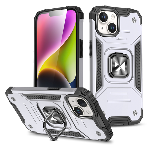 iPhone 15 Ring Armor Wozinsky tok kihajtható támasszal ezüst iPhone 15 Ring Armor Wozinsky tok kihajtható támasszal ezüst