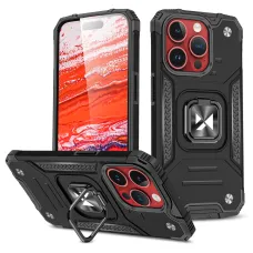 iPhone 15 Pro Max Ring Armor Wozinsky tok kihajtható támasszal fekete