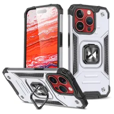 iPhone 15 Pro Max Ring Armor Wozinsky tok kihajtható támasszal ezüst