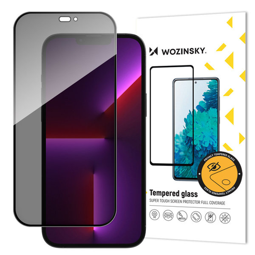 iPhone 15 Pro Privacy kijelzővédő üvegfólia Wozinsky 9H iPhone 15 Pro Privacy kijelzővédő üvegfólia Wozinsky 9H