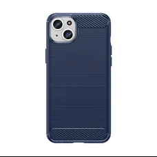 Telefontok iPhone 15 Carbon szénszál mintájú TPU tok kék