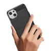 Telefontok iPhone 15 Carbon szénszál mintájú TPU tok kék - 3. kép