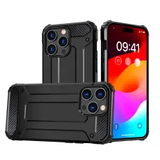 iPhone 15 Pro Hybrid Armor tok fekete telefontok