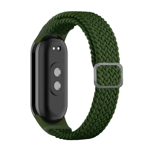 Xiaomi Mi Band 8 Fonott szövetpántos óraszíj zöld