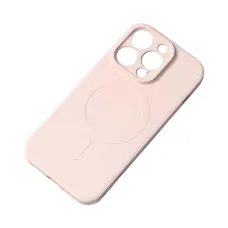iPhone 15 Szilikon MagSafe kompatibilis tok rózsaszín