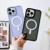 Telefontok iPhone 15 Pro Max Magnetic Color Matte tok sötétkék - 1. kép