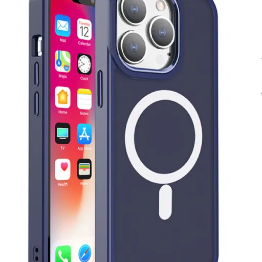 Telefontok iPhone 15 Pro Max Magnetic Color Matte tok sötétkék Telefontok iPhone 15 Pro Max Magnetic Color Matte tok sötétkék