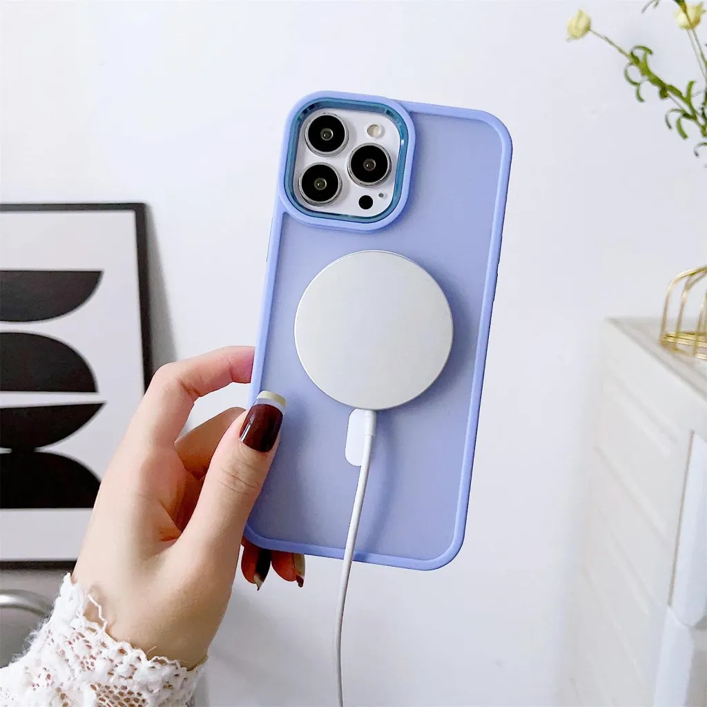 iPhone 15 Pro Magnetic Color Matte tok sötétkék telefontok - 7