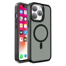 iPhone 15 Magnetické farebné matné puzdro čierne