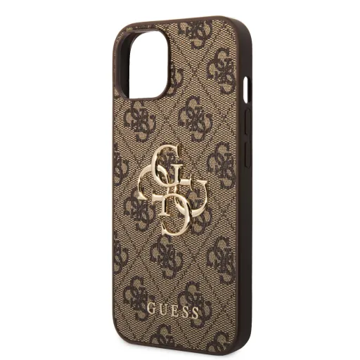 iPhone 15 Guess PU 4G Metal Logo telefontok barna (GUHCP15S4GMGBR)