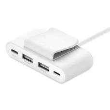 Belkin BOOST CHARGE 4-Port USB-C predlžovací kábel, rozbočovač adaptér - biely Belkin BOOST CHARGE 4-Port USB-C predlžovací kábel, rozbočovač adaptér - biely
