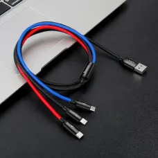 Baseus 3 az 1-ben USB-C / Lightning / Micro USB kábel 3.5A 0.3m (fekete)