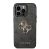 iPhone 15 Pro Guess PU 4G Metal Logo tok szürke (GUHCP15L4GMGGR) - 0. kép