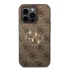 iPhone 15 Pro Guess PU 4G Metal Logo tok barna (GUHCP15L4GMGBR) - 1. kép