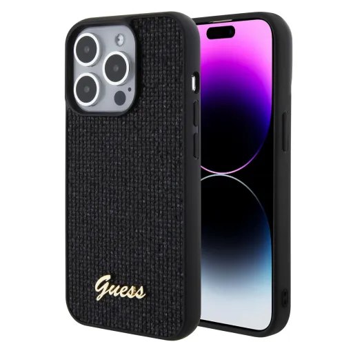 iPhone 15 Pro Guess PU Square Mirror Script Logo tok fekete (GUHCP15LPMSDGSK)