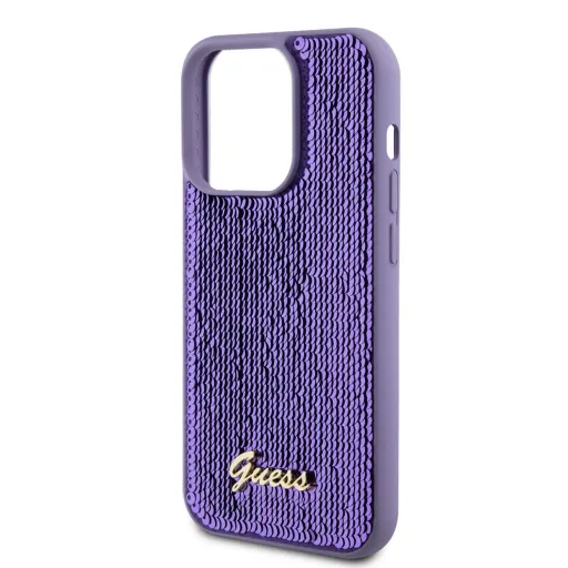 iPhone 15 Pro Guess Sequin Script Logo tok lila (GUHCP15LPSFDGSU)