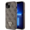 iPhone 15 Guess PU 4G Strass Triangle Metal Logo tok barna (GUHCP15SP4TDPW) - 0. kép