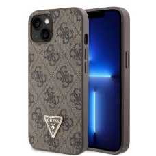 iPhone 15 Guess PU 4G Strass Triangle Metal Logo tok barna (GUHCP15SP4TDPW)