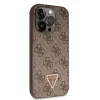 iPhone 15 Pro Guess PU 4G Strass Triangle Metal Logo telefontok barna (GUHCP15LP4TDPW) - 2. kép