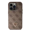 iPhone 15 Pro Guess PU 4G Strass Triangle Metal Logo telefontok barna (GUHCP15LP4TDPW) - 3. kép