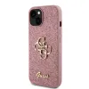 iPhone 15 Guess PU Fixed Glitter 4G Metal Logo telefontok rózsaszín (GUHCP15SHG4SGP) - 3. kép