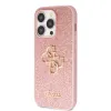 iPhone 15 Pro Guess PU Fixed Glitter 4G Metal Logo telefontok rózsaszín (GUHCP15LHG4SGP) - 3. kép