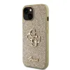 iPhone 15 Guess PU Fixed Glitter 4G Metal Logo telefontok arany (GUHCP15SHG4SGD) - 0. kép