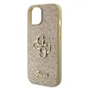 iPhone 15 Guess PU Fixed Glitter 4G Metal Logo telefontok arany (GUHCP15SHG4SGD) - 1. kép