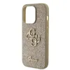 iPhone 15 Pro Max Guess PU Fixed Glitter 4G Metal Logo telefontok arany (GUHCP15XHG4SGD) - 1. kép