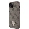 iPhone 15 Guess PU 4G Strass Triangle Metal Logo tok + Crossbody pánt barna (GUHCP15SP4TDSCPW) - 1. kép