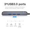Baseus HUB Type-C - PD HDMI USB 3.0 LAN átalakító szürke (CAHUB-J0G) - 0. kép