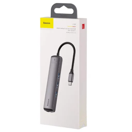 Baseus HUB Type-C - PD HDMI USB 3.0 LAN átalakító szürke (CAHUB-J0G)