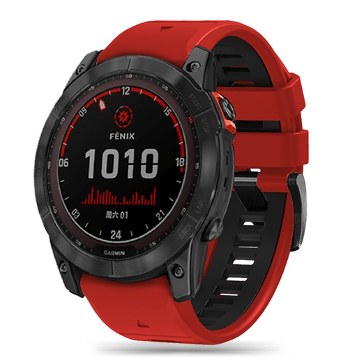 Garmin Fenix 5/6/6 Pro/7 Tech-Protect Iconband Pro óraszíj katonai piros/fekete
