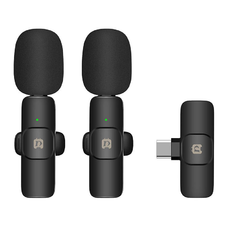 PULUZ vezeték nélküli mikrofon (2 adó + 1 vevő) USB-C csatlakozással (PU3151B)