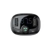 Baseus T típusú Bluetooth FM transmitter 2xUSB microSD és autós töltő (fekete) - 4. kép