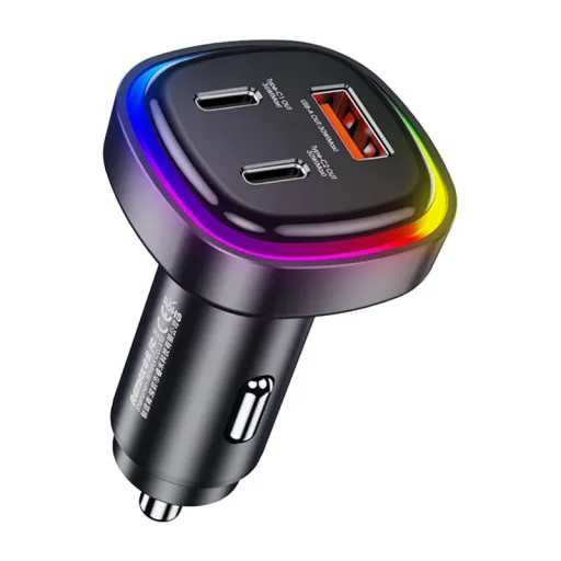 Remax RCC330 autós szivargyújtós töltő USB, 2x USB-C 66W