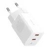  Baseus GaN5 hálózati töltő adapter 2x USB-C 40W (fehér) - 4. kép