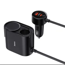 Baseus autós szivargyújtós töltő és elosztó USB-A, USB-C 30W