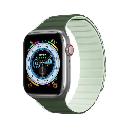 Apple Watch SE, 9, 8, 7, 6, 5, 4, 3, 2, 1 (41, 40, 38 mm) Dux Ducis Univerzális mágneses óraszíj (LD verzió) zöld