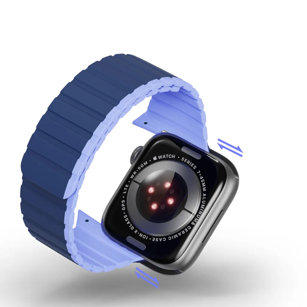 Apple Watch SE, 9, 8, 7, 6, 5, 4, 3, 2, 1 (41, 40, 38 mm) Dux Ducis Univerzális mágneses óraszíj (LD verzió) kék - 8