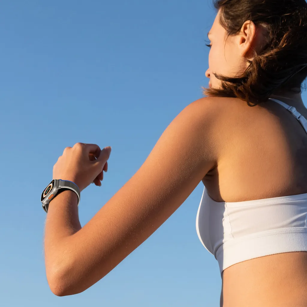 Apple Watch Ultra/8/7/6/SE/5/4/3/2/1 (42, 44, 45, 49 mm) Dux Ducis Tépőzáras sportszíj YJ változathoz kék-szürke - 11