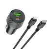 Borofone autós töltő BZ21 Brilliant USB + Type C QC 3.0 PD 48W + Type C - Lightning kábel fekete - 4. kép