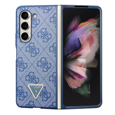 Samsung Galaxy Z Fold 5 GUESS 4G PU Leather Triangle bőr tok kék (GUHCZFD5P4TDPB)